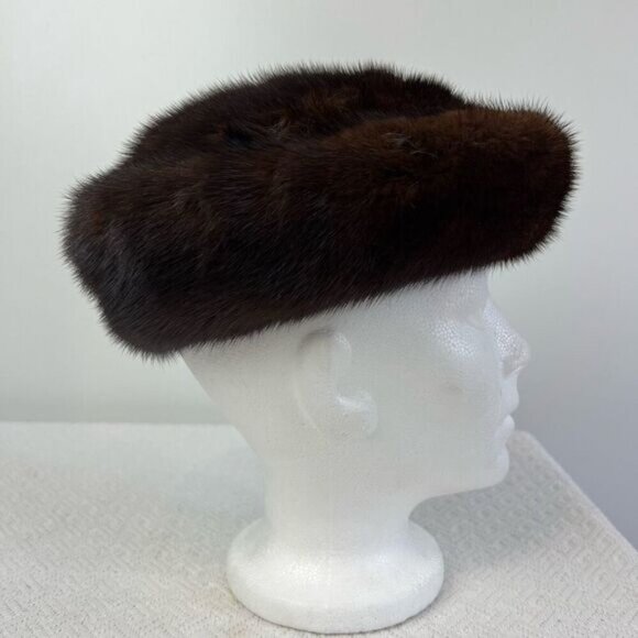 Vintage Handmade Mink Fur Made In Canada Women’s Luxury Hat One Size 50s 60s - Picture 3 of 11